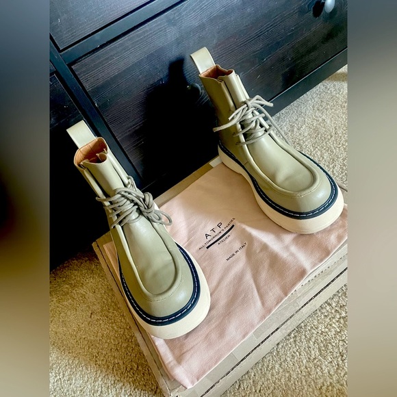 ATP Atelier | Lomello Chunky Boots in Sage Green Leather - Picture 3 of 7